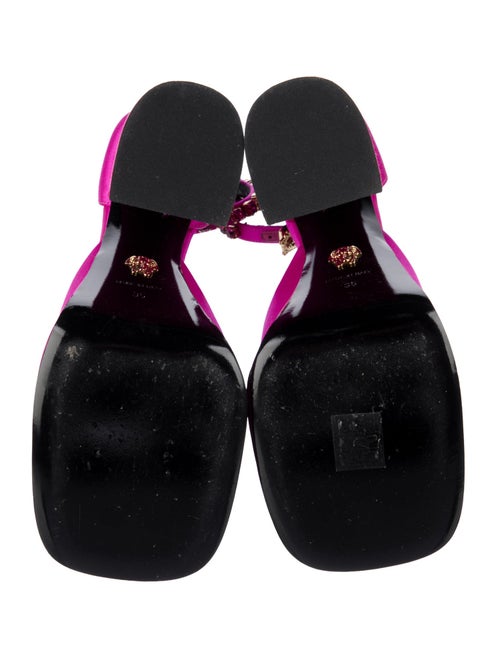 Versace Satin Crystal Embellishments D'Orsay Pumps