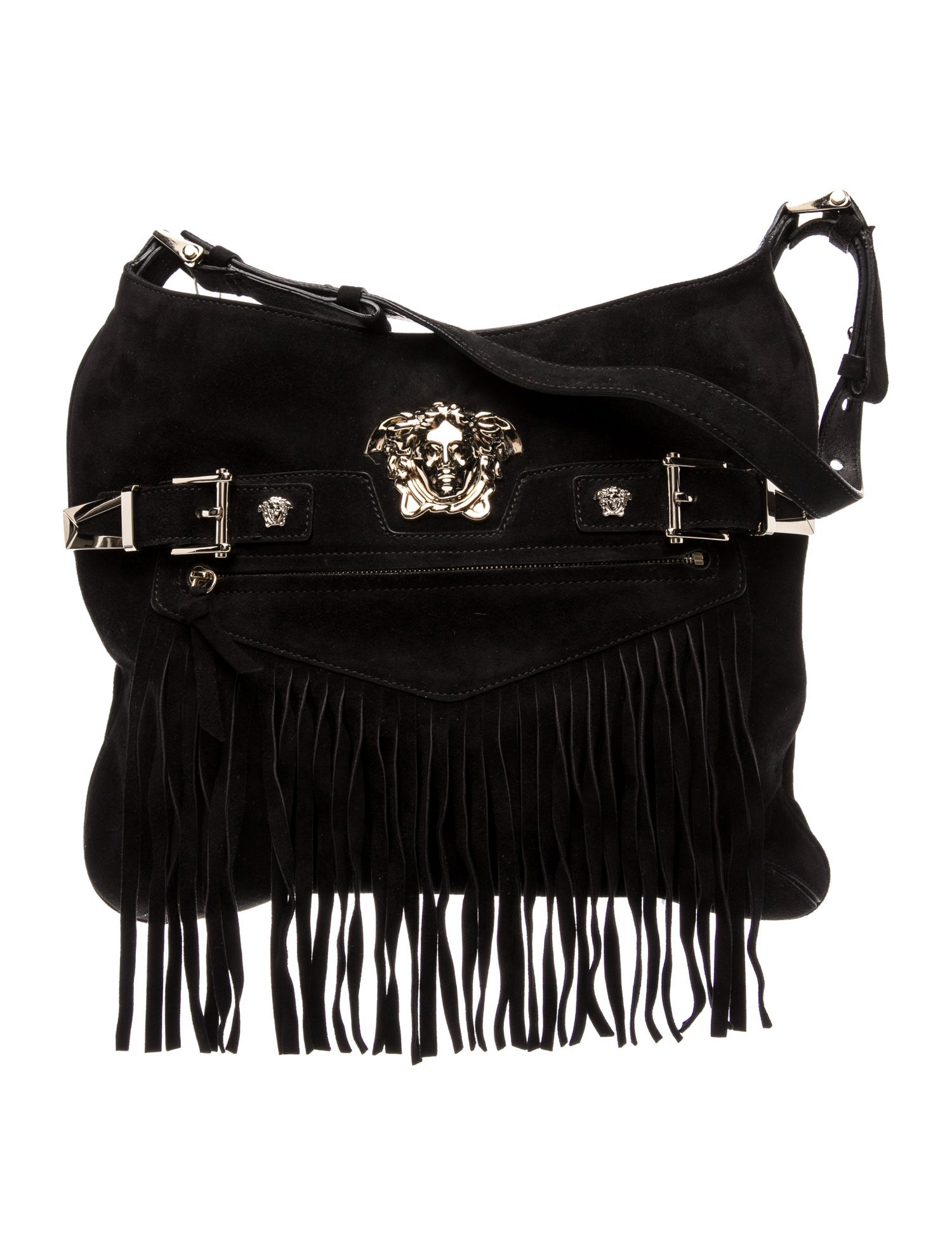 Versace Suede Shoulder Bag