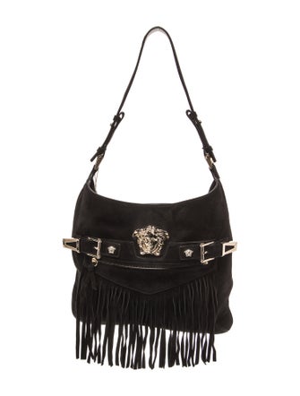 Versace Suede Shoulder Bag