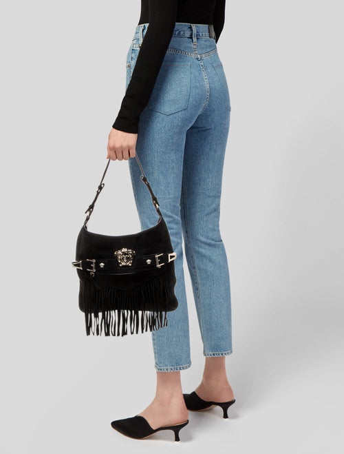 Versace Suede Shoulder Bag