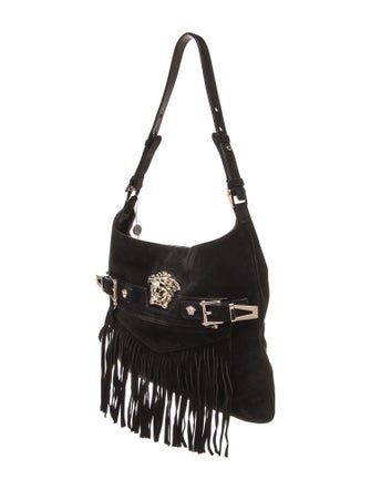 Versace Suede Shoulder Bag