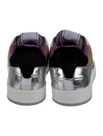 Versace Denim Colorblock Pattern Sneakers