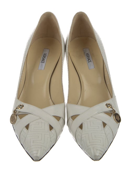 Versace Medusa Insignia Leather Pumps