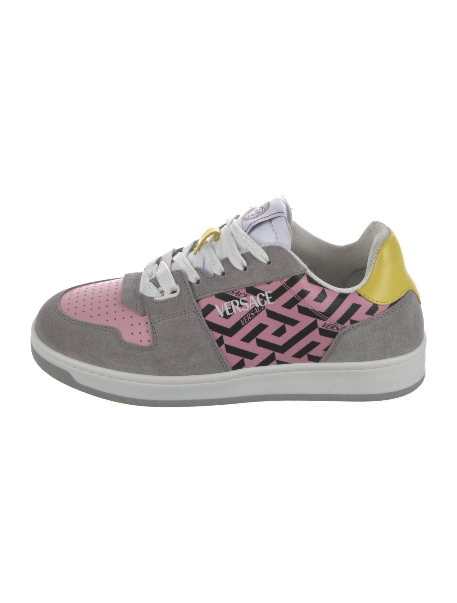 Versace Printed Leather Trim Embellishment Sneakers