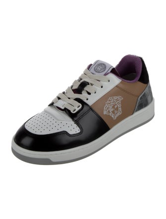 Versace Leather Colorblock Pattern Sneakers