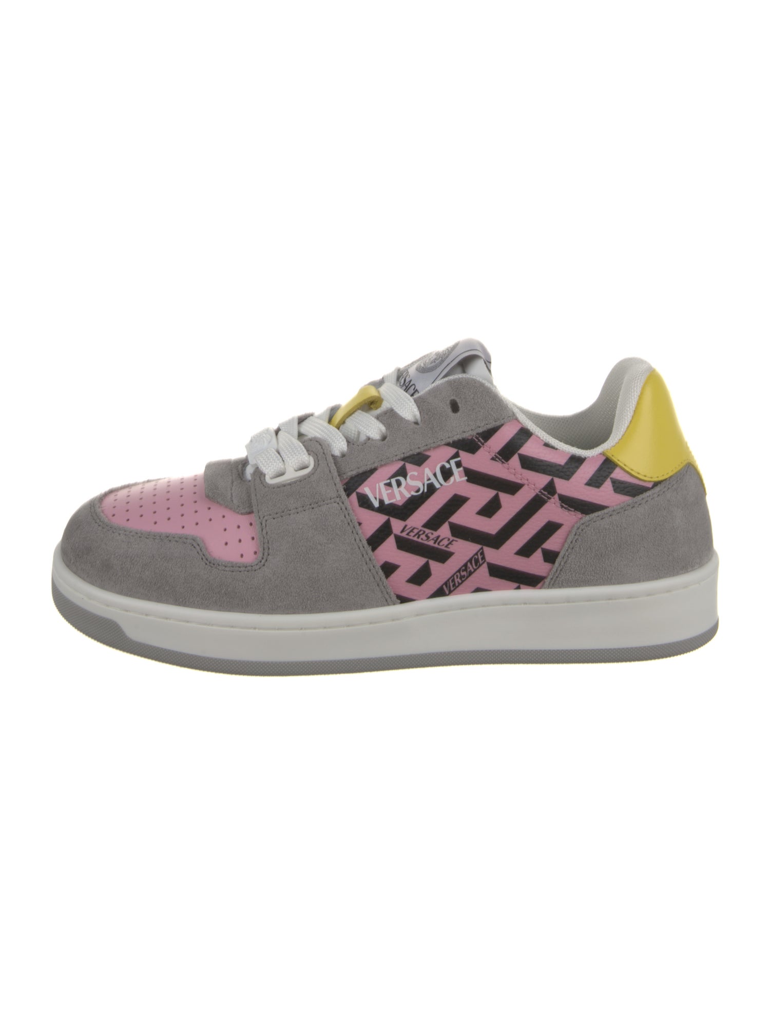 Versace Leather Colorblock Pattern Sneakers
