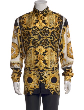 Versace Silk Floral Print Shirt