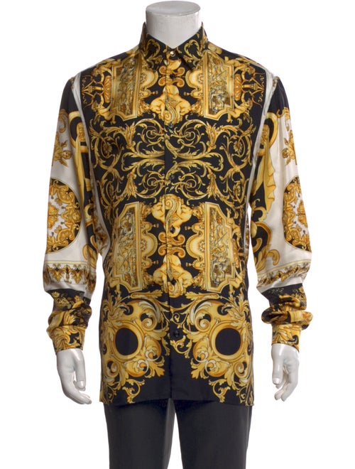 Versace Silk Floral Print Shirt