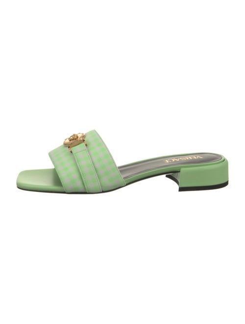 Versace Leather Trim Embellishment Slides