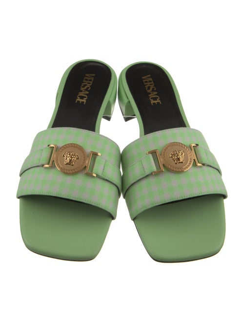 Versace Leather Trim Embellishment Slides