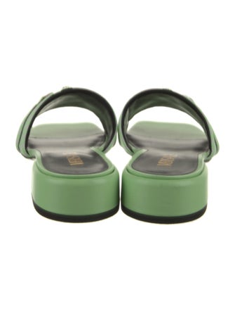 Versace Leather Trim Embellishment Slides