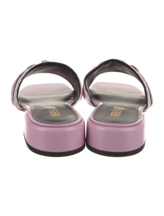 Versace Leather Trim Embellishment Slides