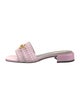 Versace Canvas Leather Trim Embellishment Slides