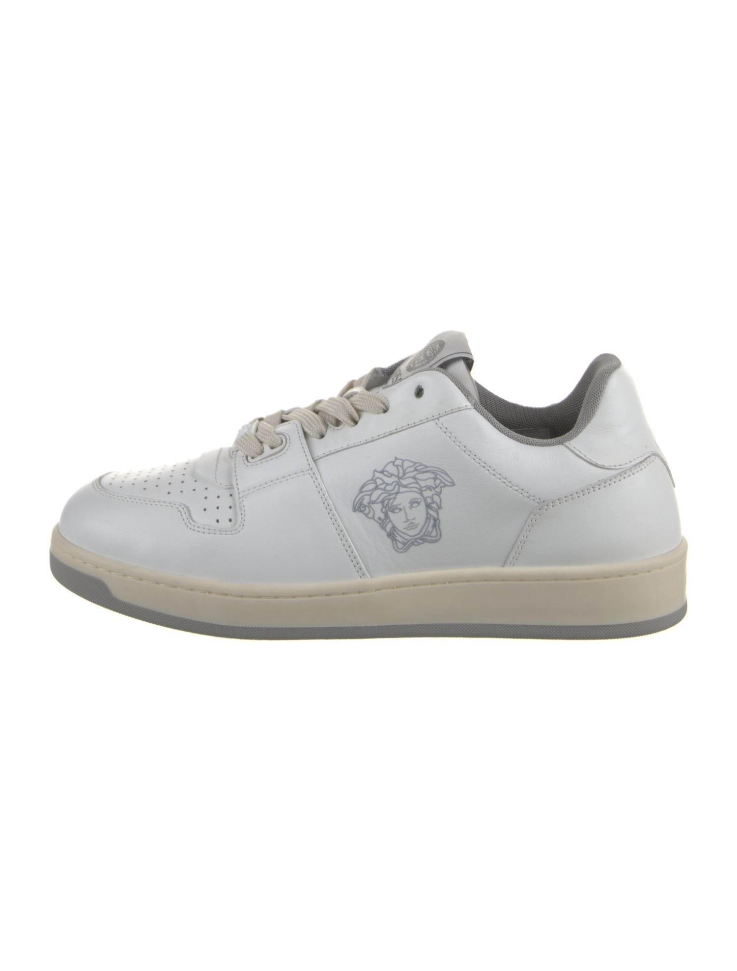 Versace Leather Graphic Print Sneakers