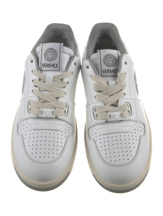 Versace Leather Graphic Print Sneakers