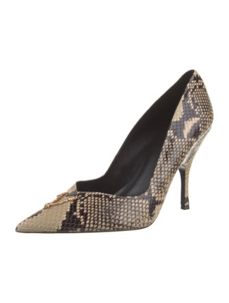Versace Embossed Leather Animal Print Pumps
