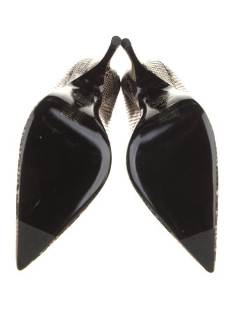 Versace Embossed Leather Animal Print Pumps