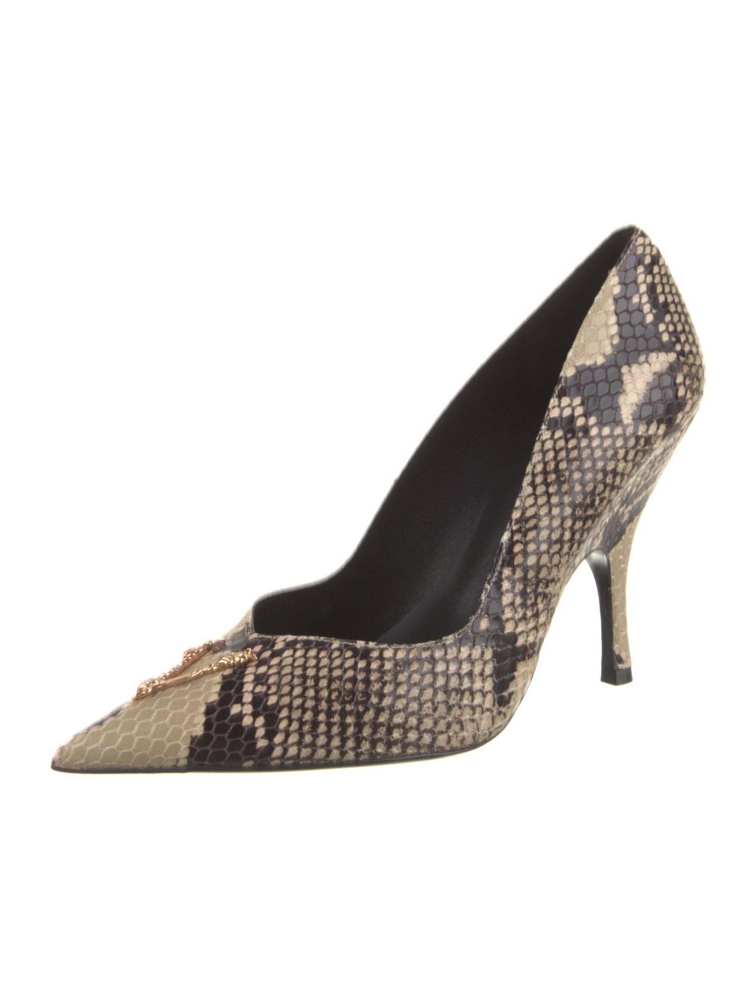 Versace Embossed Leather Animal Print Pumps