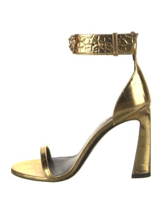 Versace Embossed Leather Sandals