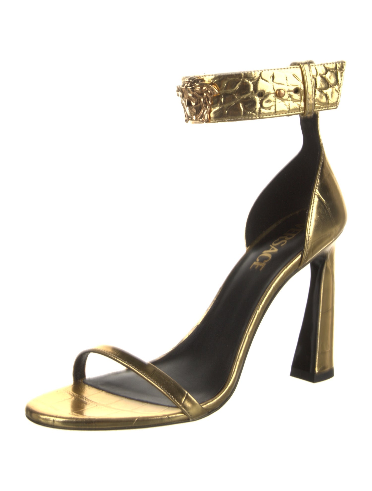 Versace Embossed Leather Sandals