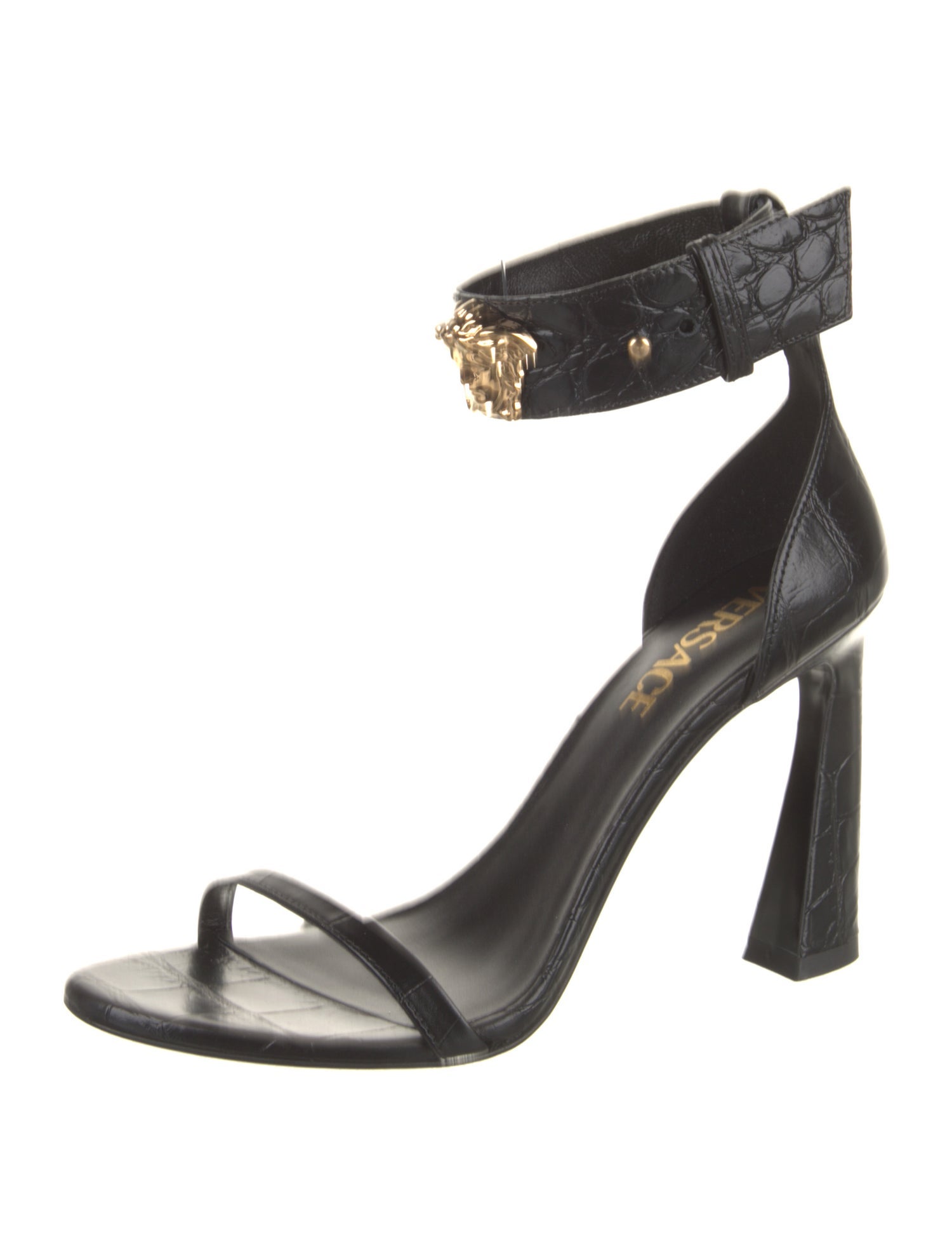 Versace Embossed Leather Sandals