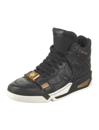 Versace Quilted Pattern Leather Sneakers