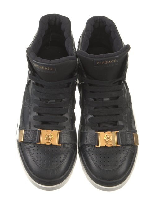 Versace Quilted Pattern Leather Sneakers