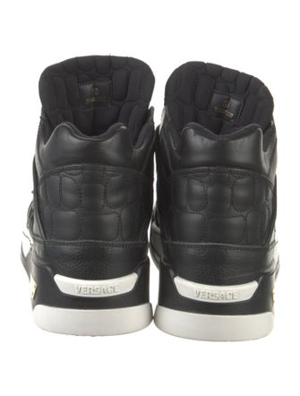 Versace Quilted Pattern Leather Sneakers