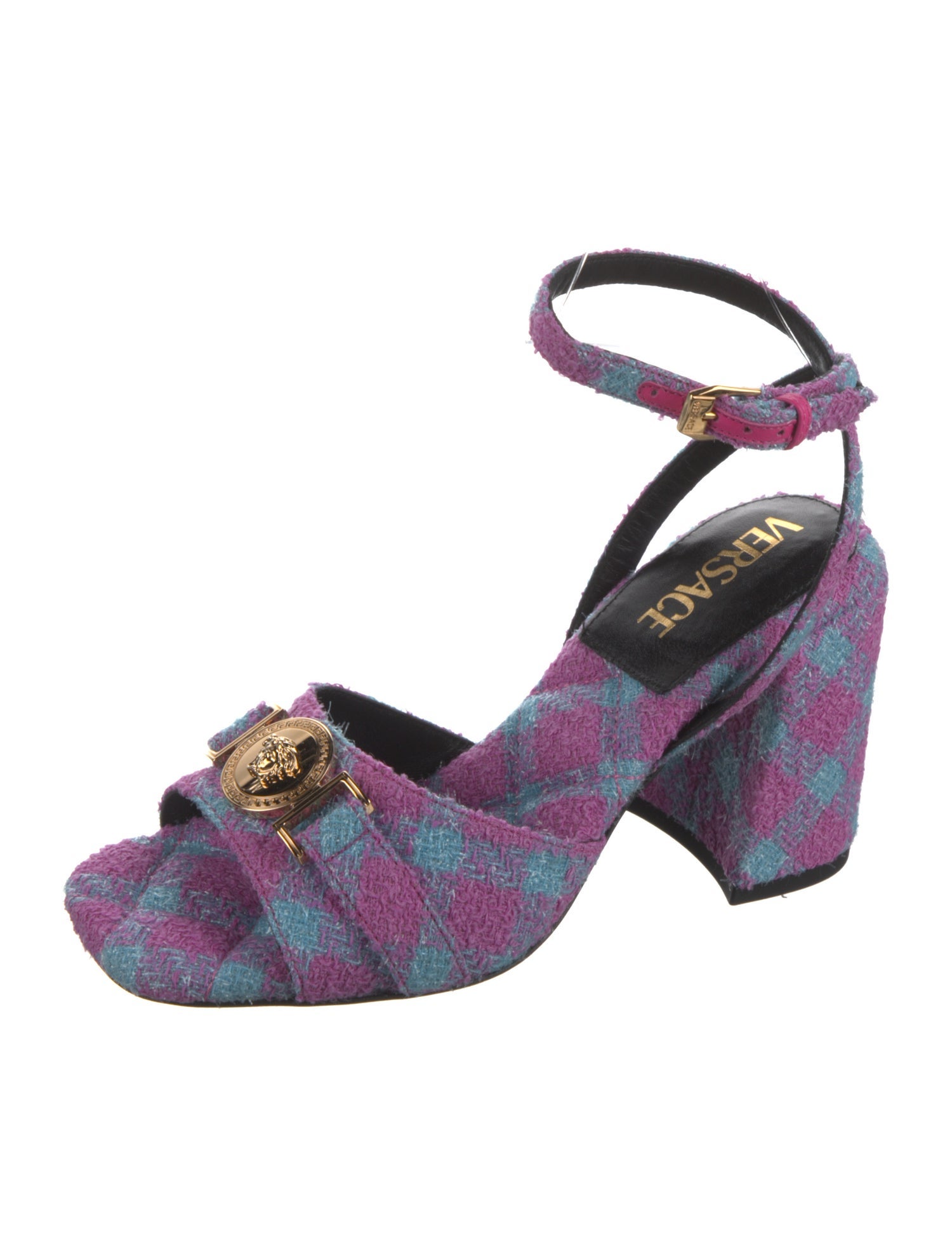 Versace Tweed Printed Sandals