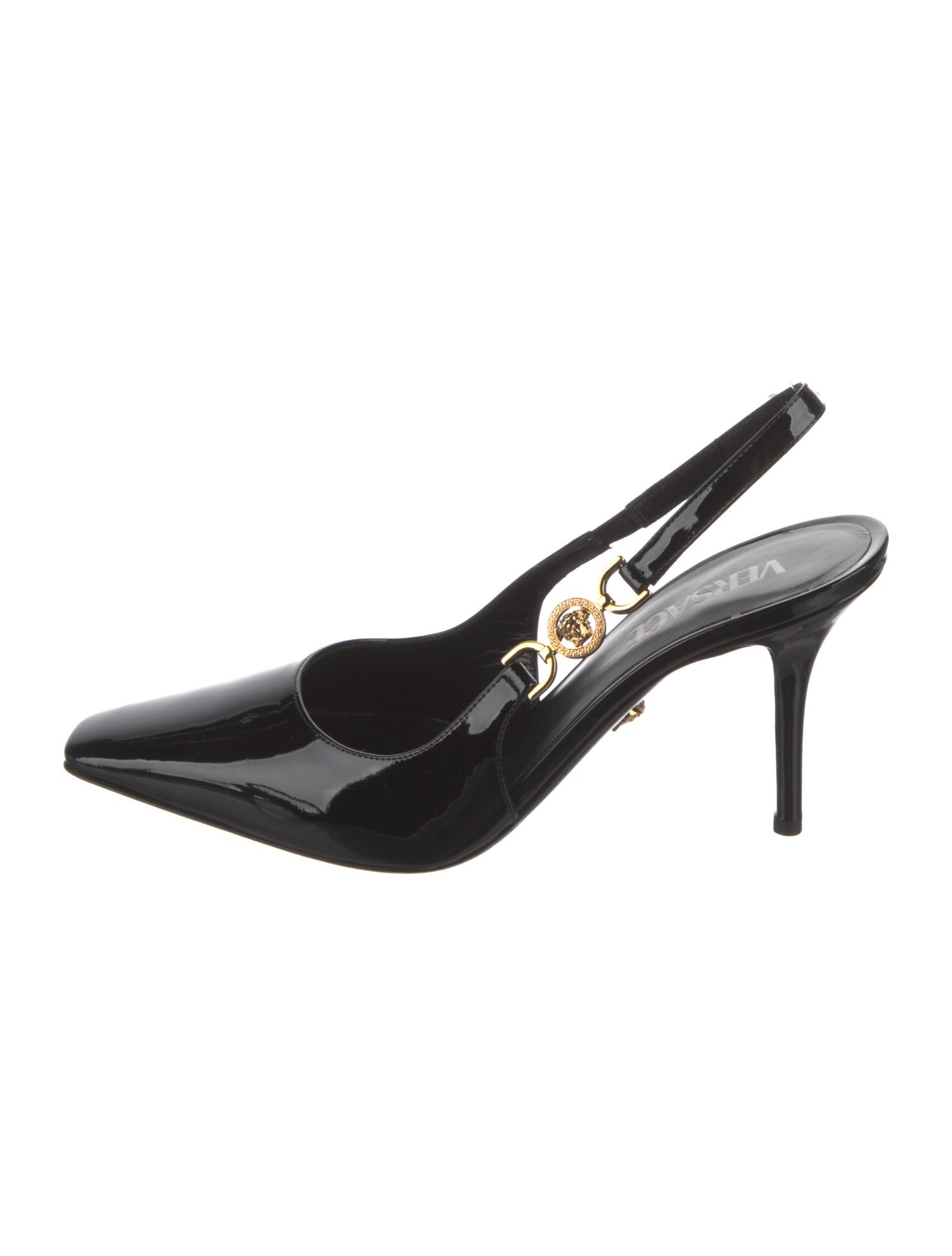 Versace Patent Leather Slingback Pumps