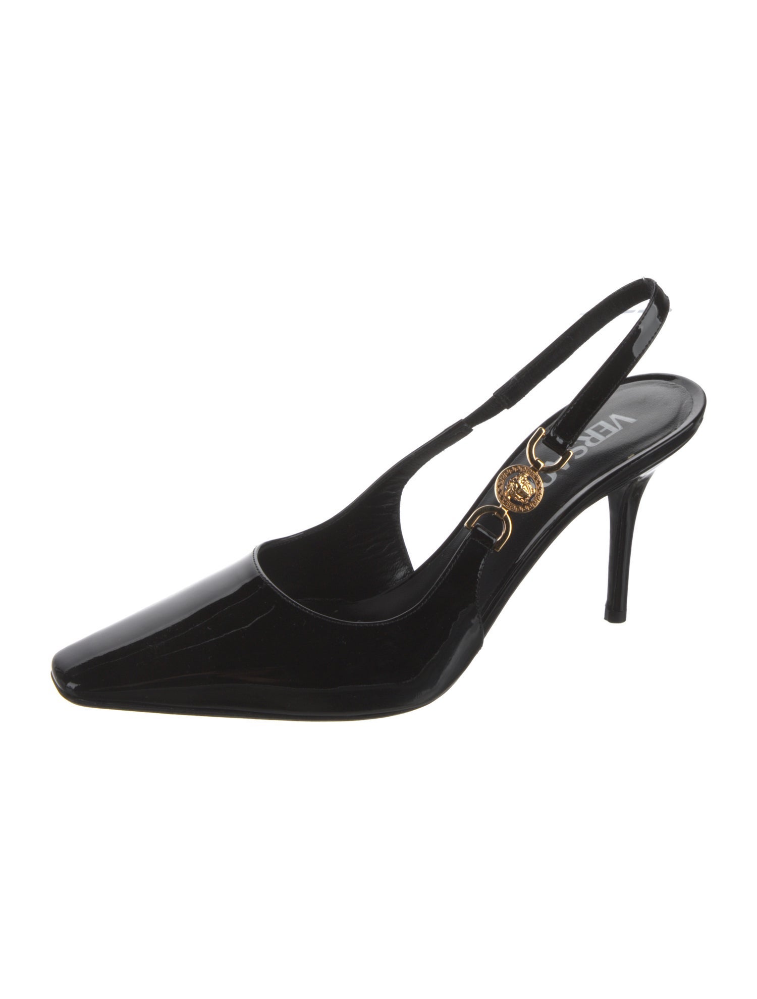 Versace Patent Leather Slingback Pumps