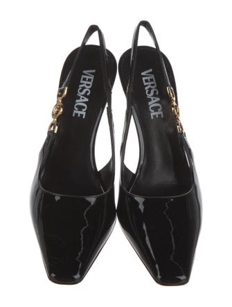 Versace Patent Leather Slingback Pumps