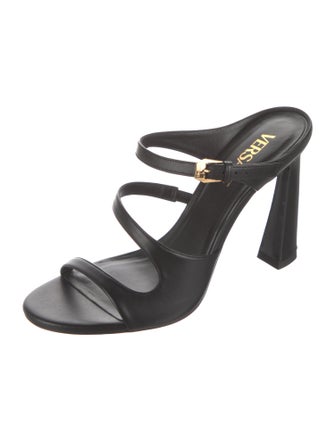 Versace Leather Cutout Accent Sandals