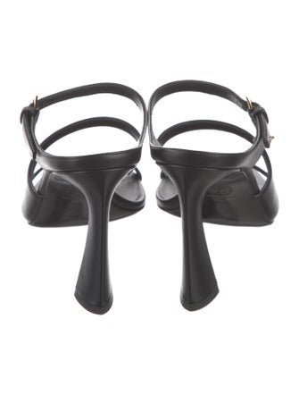 Versace Leather Cutout Accent Sandals