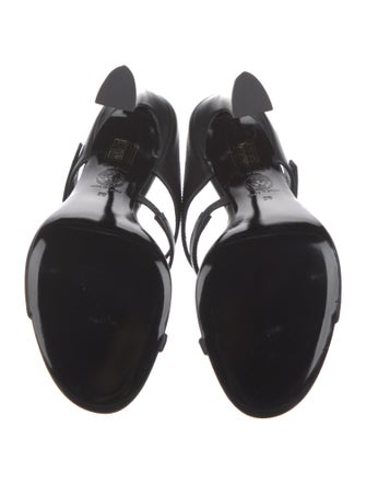 Versace Leather Cutout Accent Sandals