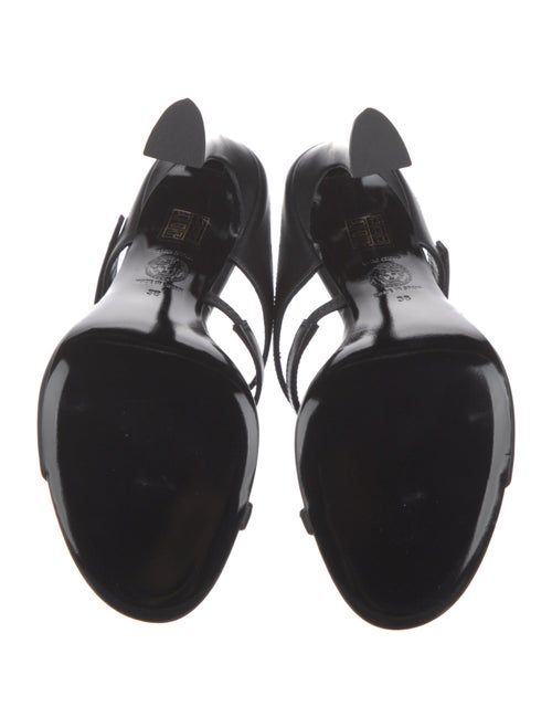 Versace Leather Cutout Accent Sandals
