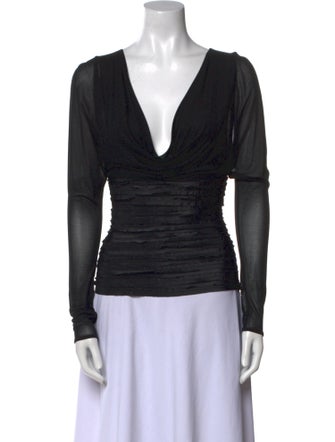 Versace V-Neck Long Sleeve Top