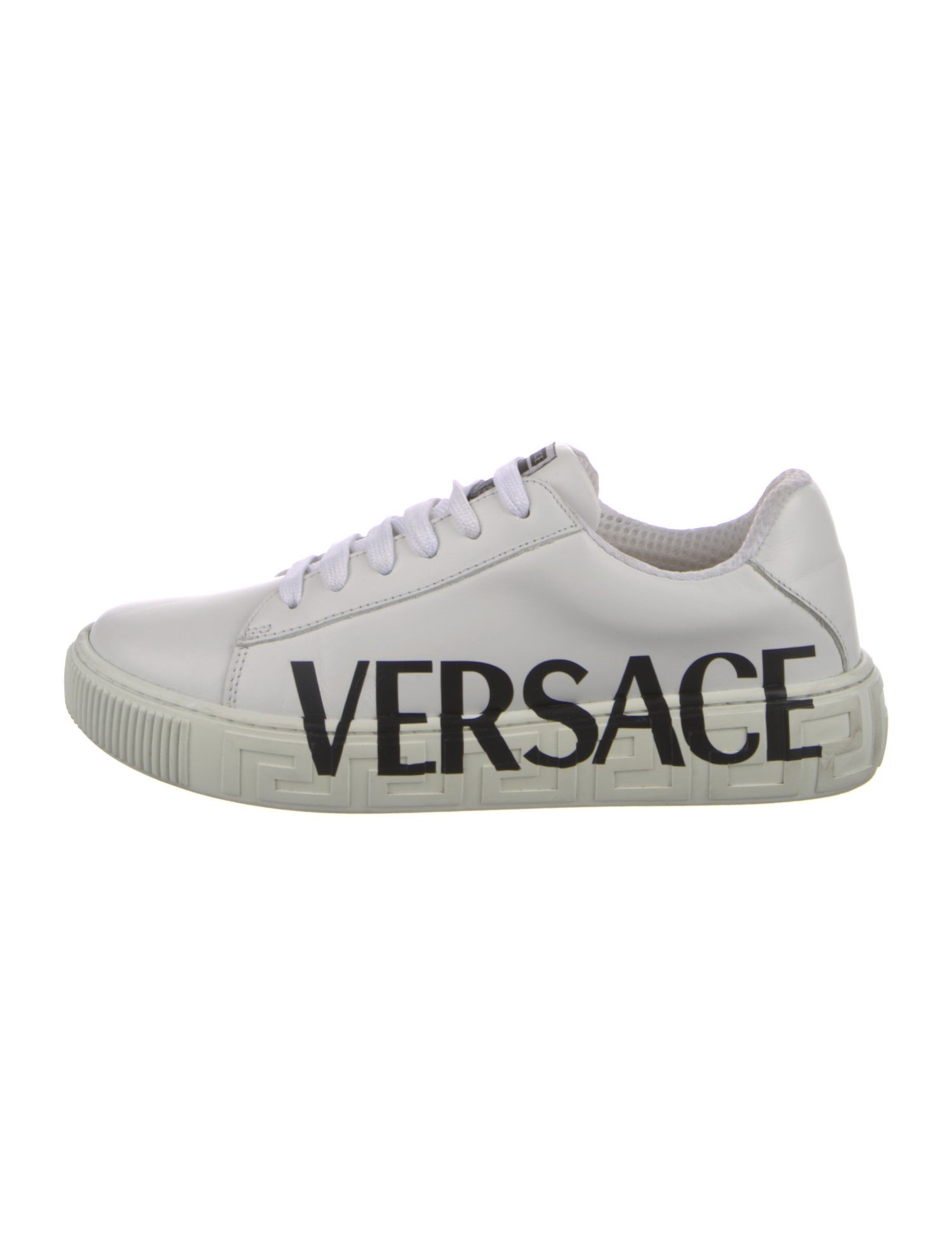 Versace Leather Graphic Print Sneakers