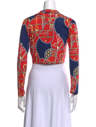 Versace Printed V-Neck Crop Top