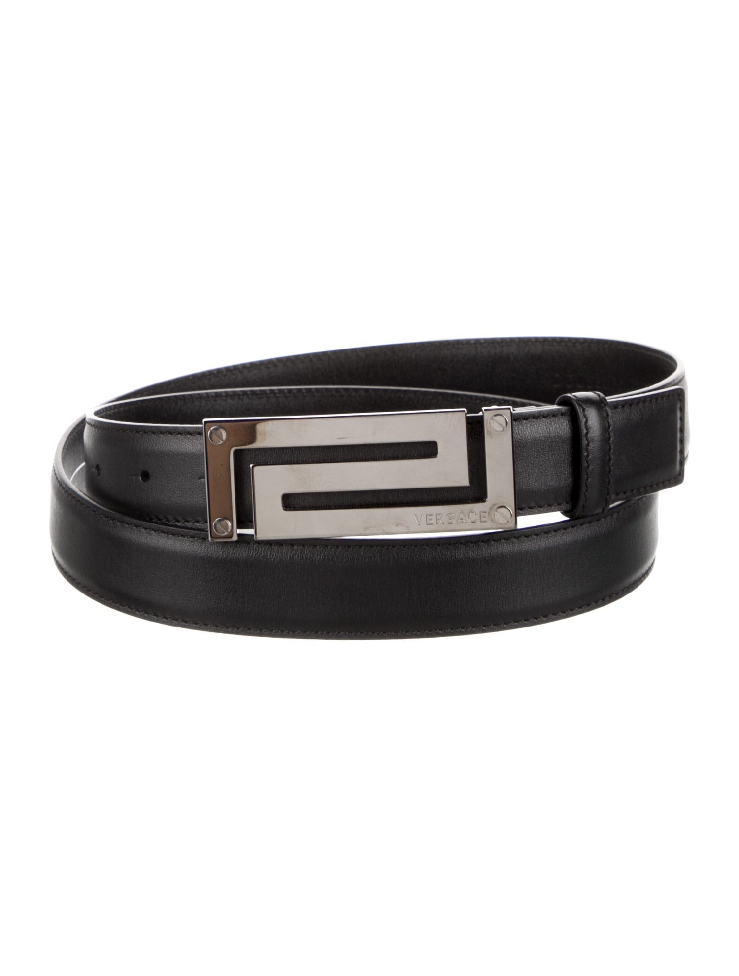 Versace Skinny Leather Waist Belt