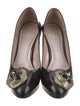 Versace Patent Leather Chain-Link Accents Pumps