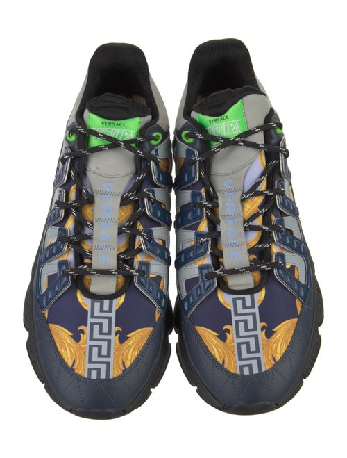 Versace Leather Colorblock Pattern Chunky Sneakers