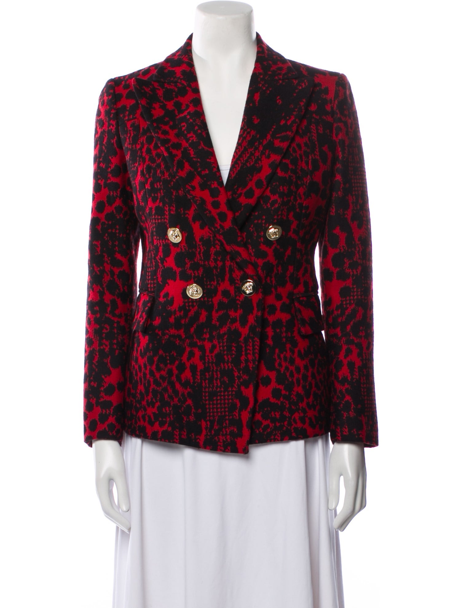 Versace Wool Animal Print Blazer