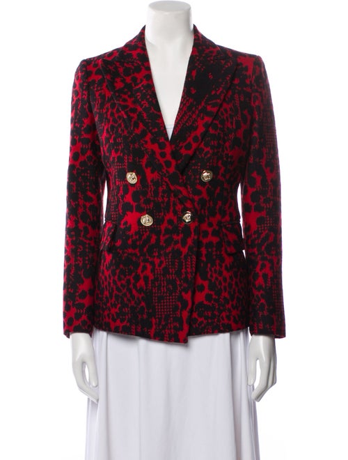 Versace Wool Animal Print Blazer