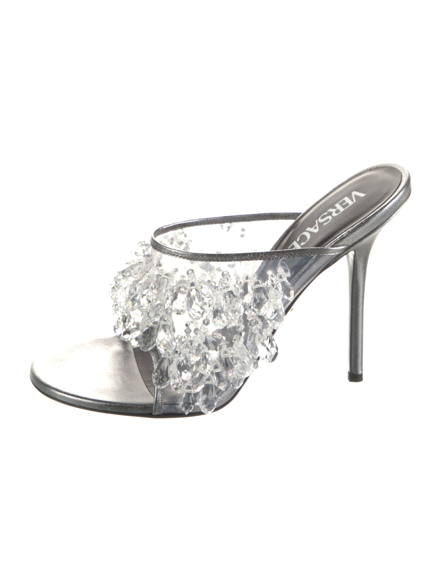 Versace PVC Crystal Embellishments Slides