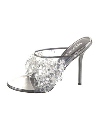 Versace PVC Crystal Embellishments Slides