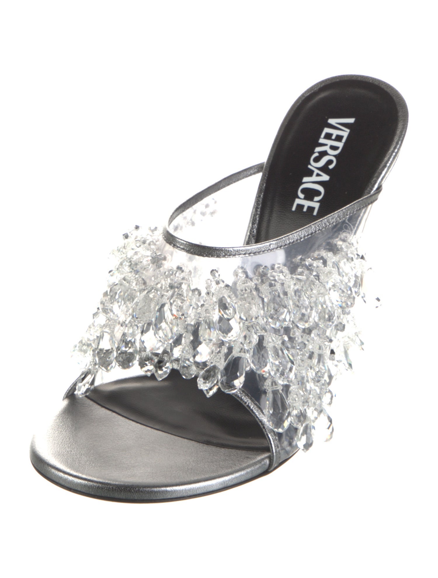 Versace PVC Crystal Embellishments Slides