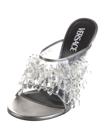 Versace PVC Crystal Embellishments Slides