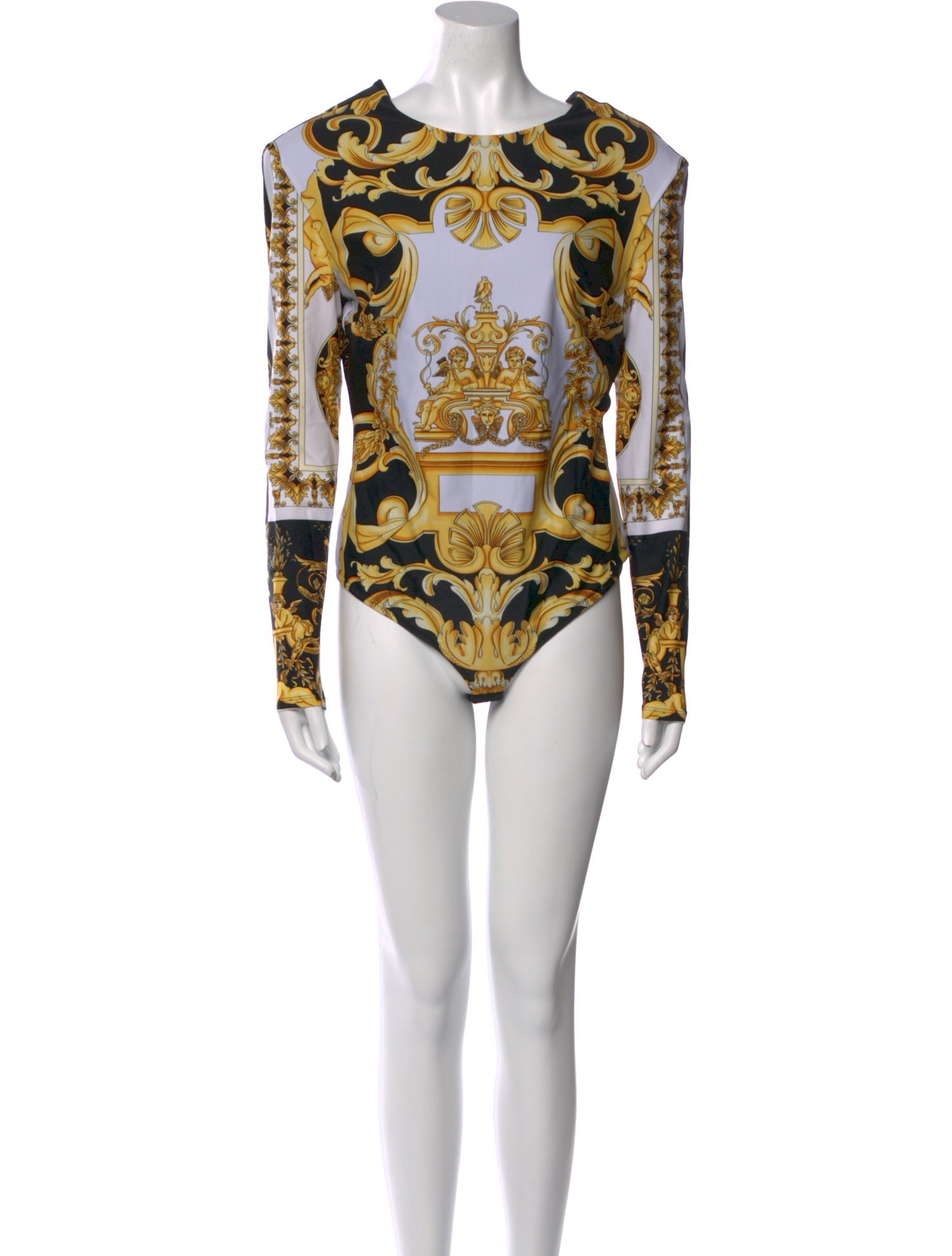 Versace Graphic Print Crew Neck Bodysuit