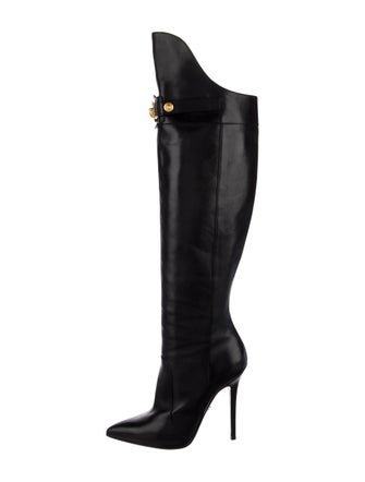 Versace Medusa Insignia Leather Boots